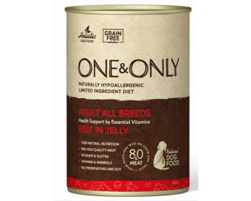 ONE&ONLY консервы для собак Говядина в желе (Beef in Jelly). Вес: 400 г