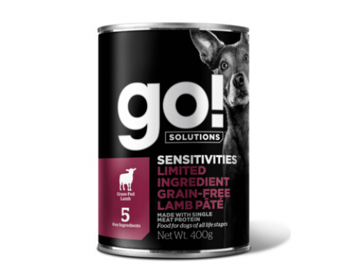 GO! Консервы беззерновые с ягненком для собак с чувствительным пищеварением (Sensitivities Limited Ingredient GF Lamb Pate DF). Вес: 400 г