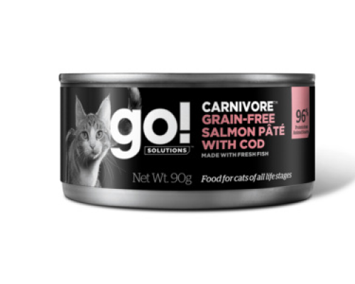 GO! Консервы беззерновые с лососем и треской для кошек (Carnivore GF Salmon Pate with Cod CF). Вес: 90 г