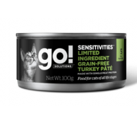 GO! Консервы беззерновые с индейкой для кошек с чувствительным пищеварением (Sensitivities Limited Ingredient GF Turkey Pate for cats). Вес: 100 г