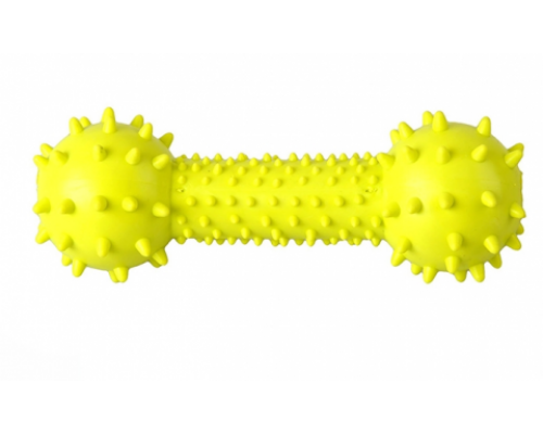 ГРЫЗЛИК АМ Игрушка Гантелька с шипами 14,5 см, желтая