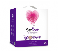 Sanicat Элитный комкующийся 100% натуральный розовый наполнитель, Лимитированная серия (Pink Passion) 10 л