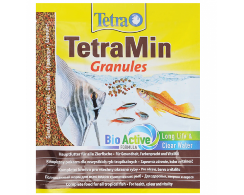 TetraMin Granules Основной корм для всех видов декоративных рыб (гранулы). Вес: 15 г