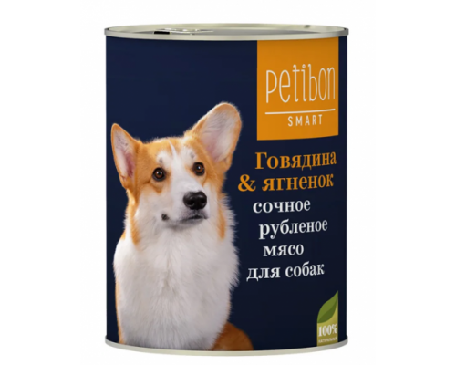 Petibon Smart Рубленое мясо для собак с говядиной и ягненком. Вес: 410 г