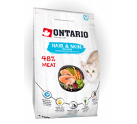 Ontario Для здоровья кожи и шерсти кошек с лососем (Cat Hair & Skin). Вес: 400 г