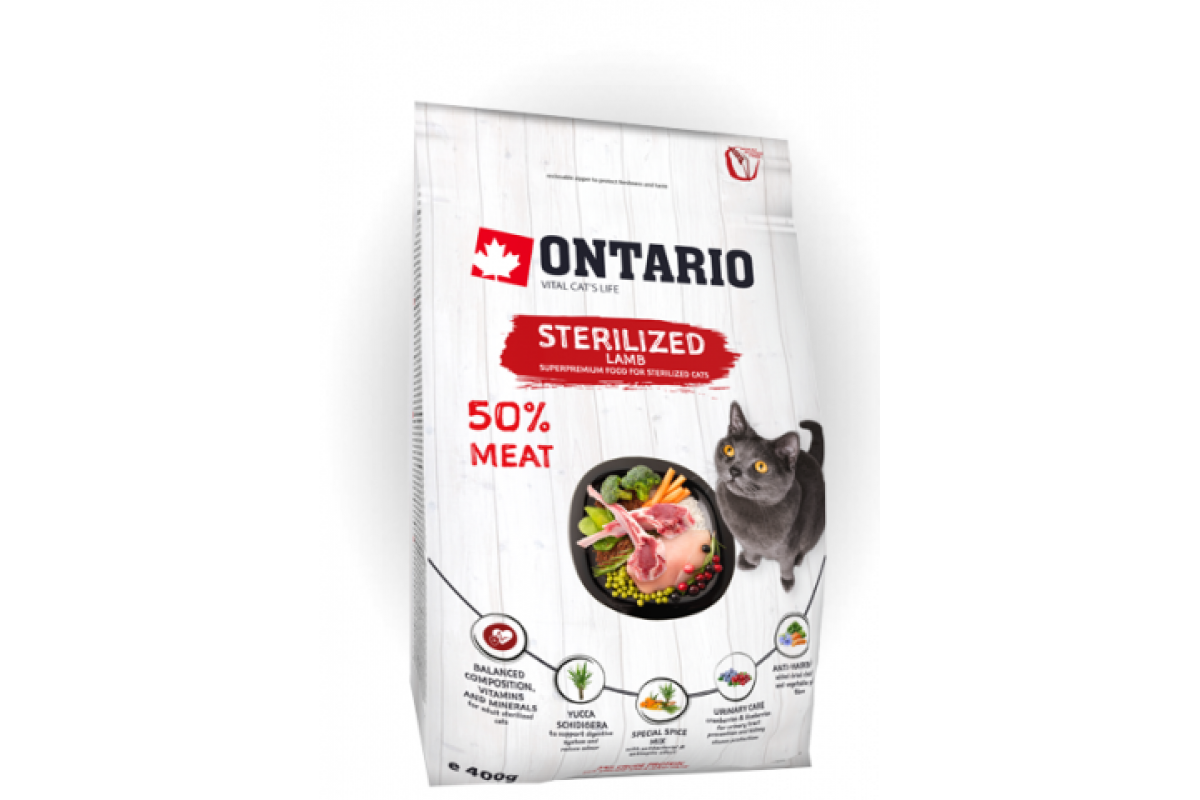 Низкозерновые корма для стерилизованных кошек. Ontario корм для кошек.