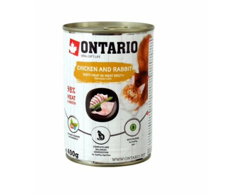 Ontario Консервы для кошек курица и кролик (Chicken, Rabbit, Salmon). Вес: 400 г