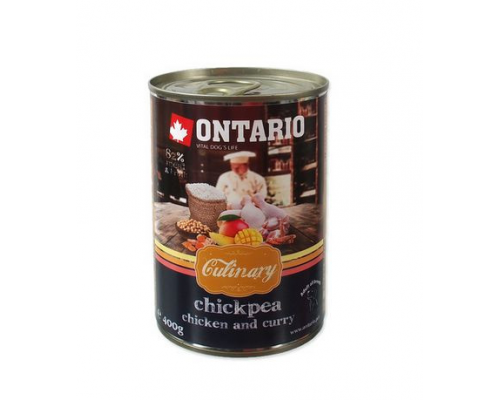 Ontario Консервы для собак "Карри с курицей и нутом" (Culinary Chickpea, Chicken and Curry). Вес: 400 г