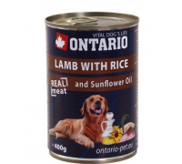 Ontario Консервы для собак ягненок и рис (Lamb, Rice, Sunflower). Вес: 400 г