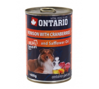 Ontario Консервы для собак оленина и клюква (Venison, Cranberries, Safflower). Вес: 400 г