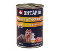Ontario Консервы для собак курица и морковь (Chicken, Carrots, Salmon). Вес: 400 г