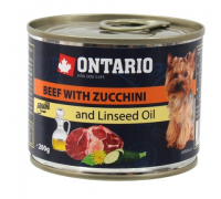 Ontario Консервы для собак говядина и цукини (Mini Beef, Zuchini, Dandelion and linseed). Вес: 200 г