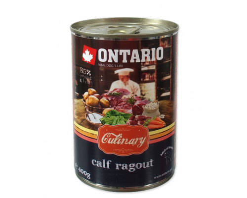 Ontario Консервы для собак "Рагу с теленком и уткой" (Culinary Calf Ragout with Duck). Вес: 400 г