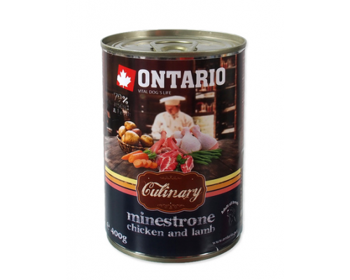Ontario Консервы для собак "Минестроне с Курицей и Ягненком" (Culinary Minestrone Chicken and Lamb). Вес: 400 г