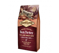 Carnilove Сухой корм для кошек крупных пород Duck & Turkey for Large Breed Cats с уткой и индейкой. Вес: 6 кг