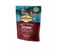 Carnilove Сухой корм для взрослых кошек Salmon for Adult Cats Sensitive & Long Hair с лососем. Вес: 400 г