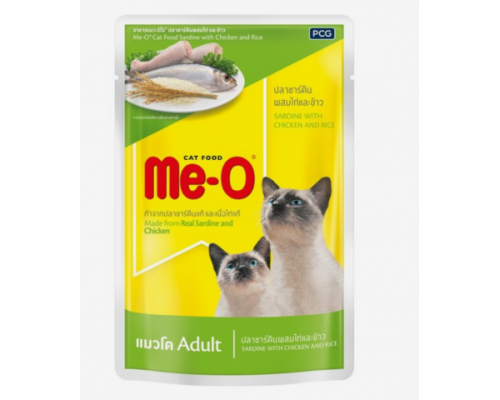 Me-O ПАУЧ для кошек Сардина с Курицей и рисом в желе. Вес: 80 г