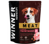Winner MEAT Корм сухой полнорационный для взрослых собак мелких пород с нежной телятиной (Виннер). Вес: 500 г