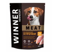Winner MEAT Корм сухой полнорационный для взрослых собак мелких пород из ароматной курочки (Виннер). Вес: 500 г