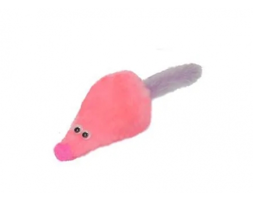 PETTO Игрушка "Мышь с мятой" GoSi розовый мех с хвостом из натуральной норки на картоне с еврослотом