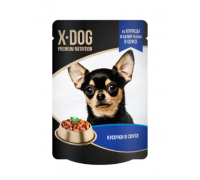 X-DOG Консервы для собак курица и белая рыба в соусе. Вес: 85 г