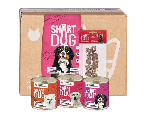 Smart Dog Smart Box Мясной рацион для умных собак крупных пород