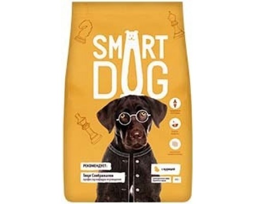 Smart Dog сухой корм для взрослых собак крупных пород с курицей. Вес: 800 г