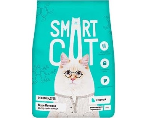 Smart Cat сухой корм для стерилизованных кошек с курицей. Вес: 400 г