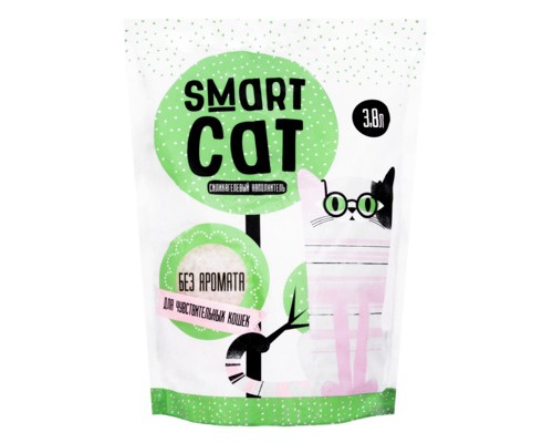 Smart Cat Силикагелевый наполнитель для чувствительных кошек (без аромата), 3,8 л