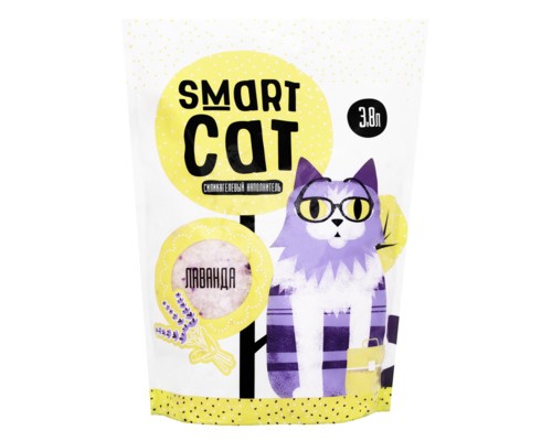 Smart Cat Силикагелевый наполнитель с ароматом лаванды, 3,8 л