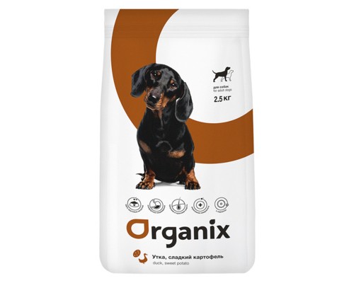 Organix Беззерновой корм для собак с уткой и картофелем (Adult Dogs Duck and Potato). Вес: 2,5 кг