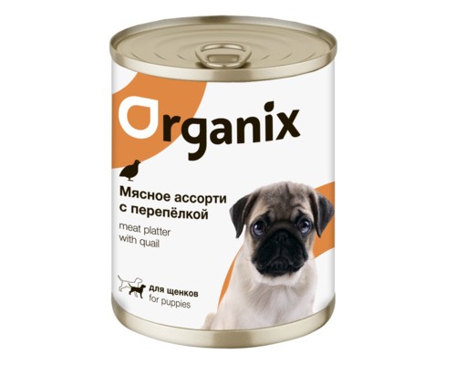 Organix Консервы для щенков Мясное ассорти с перепёлкой. Вес: 100 г