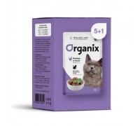 Organix Набор паучей 5+1 в подарок для стерилизованных кошек: курица в желе. Вес: 510 г