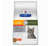 Hills Prescription Diet сухой корм для кошек C/d профилактика МКБ при стрессе + Metabolic. Вес: 1,5 кг