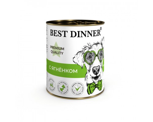 Best Dinner Меню №1 консервы с ягненком для щенков и взрослых собак. Вес: 340 г