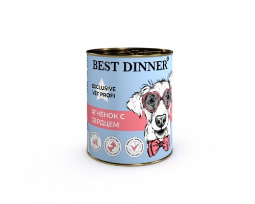 Best Dinner Exclusive Vet Profi Gastro Intestinal консервы для собак Ягненок с сердцем. Вес: 340 г