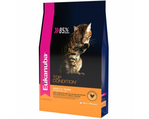 Eukanuba Adult Top Condition сбалансированный сухой корм для кошек. Вес: 400 г