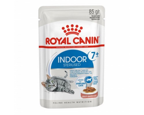 Royal Canin Indoor Sterilized 7+ Корм влажный для стареющих кошек, постоянно живущих в помещении, соус. Вес: 85 г