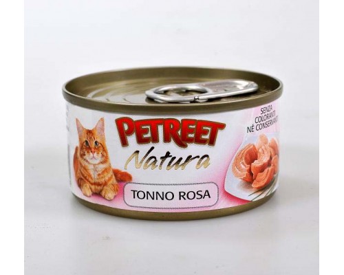 PETREET Pink Tuna консервы для кошек кусочки розового тунца 70 г