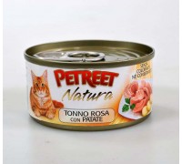 PETREET Pink Tuna with Potatoes консервы для кошек кусочки розового тунца с картофелем 70 г