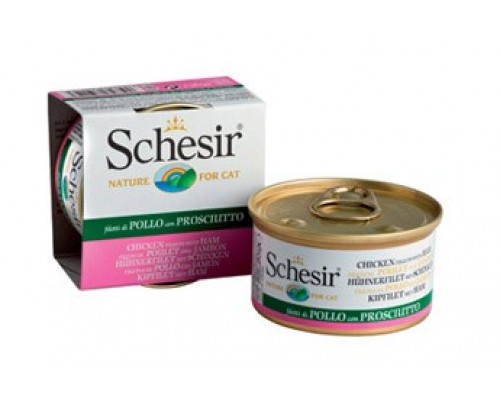 Schesir консервы для кошек Филе цыпленка/ветчина 85 г