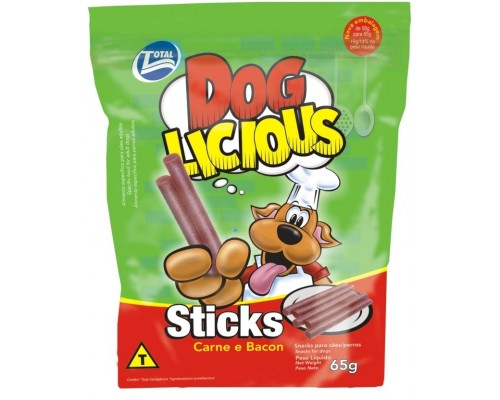 Total Max (Бразилия) Лакомство для собак "Колбаски с Беконом" (Dog Licious Sticks Beef and Bacon) 65 г